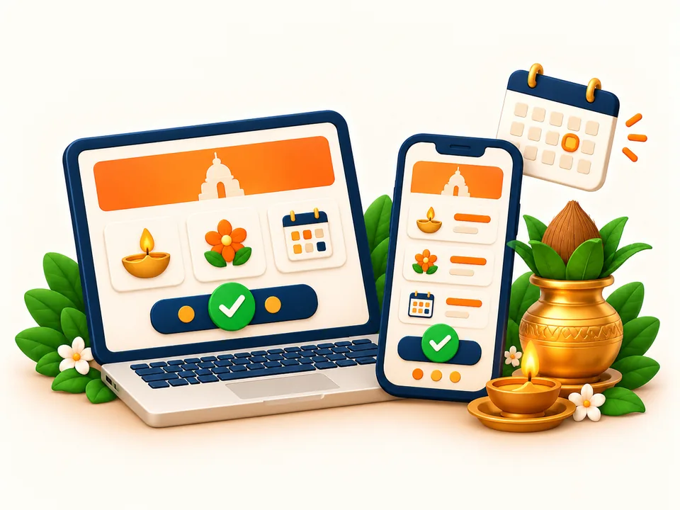 Seva & puja booking illustration